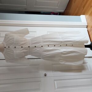 Baltic Born // white corduroy button down dress